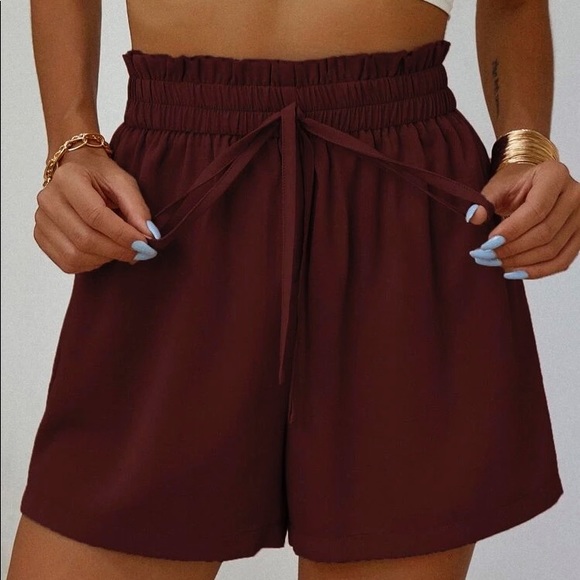 Knot Front Paper Bag Waist Shorts NWOT - Picture 9 of 9